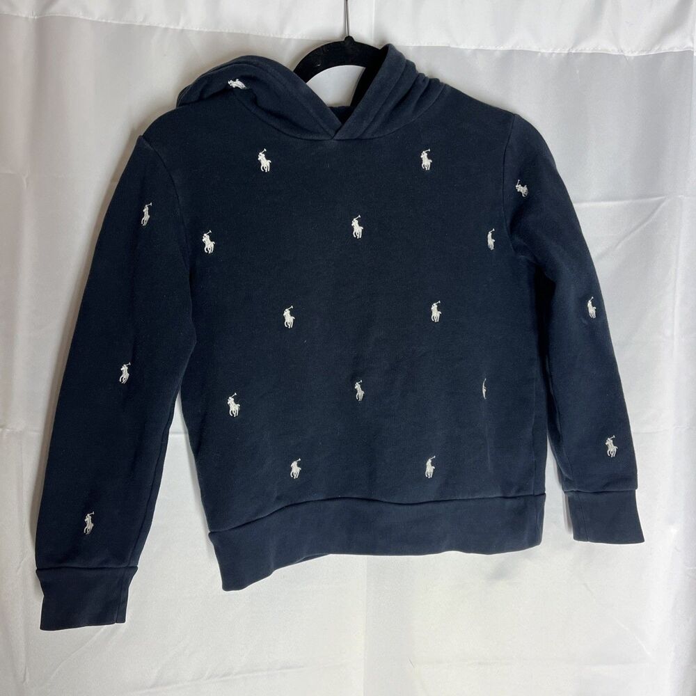 Polo Ralph Lauren Hoodie Youth Medium 10-12 Embroidered Pony Pullover Sweater